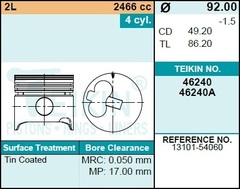 Поршень двигателя TEIKIN 46240 0.50 (4шт/упак)