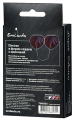 Erolanta Пэстисы в форме сердец, черно-красные с цепочкой оборот коробки