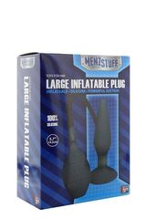 Чёрная анальная втулка с функцией расширения MENZSTUFF LARGE INFLATABLE PLUG - 14,5 см. - 