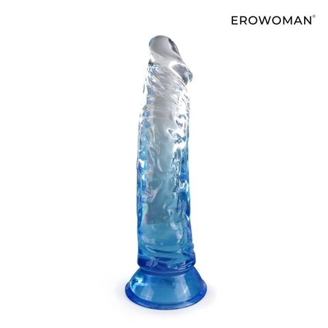 Синий гибкий фаллоимитатор - 20,5 см. - Erowoman-Eroman EROWOMAN NEW COLLECTION LET-14005