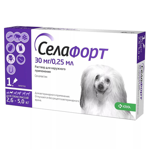 Селафорт для собак 2,6-5 кг 30 мг/0,25 мл