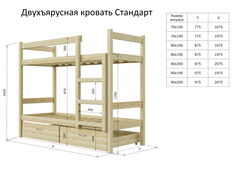 Двухъярусная кровать СТАНДАРТ