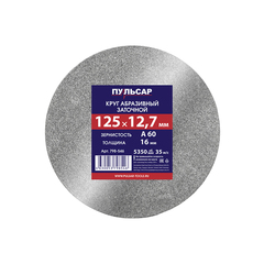 Диск абразивный для точила ПУЛЬСАР 125 х 32 х 16 мм F 60 серый (SiC) + кольца переходные (798-546)