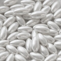 Бусины пришивные "Рис", р. 6х12 мм, молочный