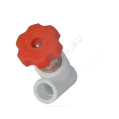 Клапан (вентиль) PP-R запорный белый Дн 25х45гр внутренняя пайка VALFEX 10174025