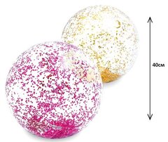 Надувной мячик с блеском 40 см ассорти