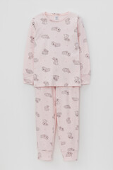 Пижама  для девочки  К 1552/зайчики и сердечки на нежно-розовом