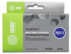 Картридж струйный Cactus CS-EPT7011 черный (59мл) для Epson WF-4015/4020/4025/4095/4515/4525