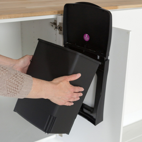 Ведро для мусора квадратное 10л встраиваемое Brabantia Черное