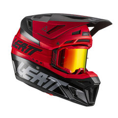 шлем Leatt 8.5 Carbon V21.1 красный M (57 - 58 см) + очки Velocity 5.5