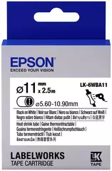 656902 Картридж EPSON с лентой LK6WBA11 (кабельная, термоусадочная, белая, текст черный, диаметр 11мм./ длина 2.5м)