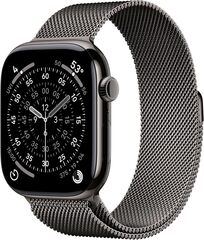 Умные часы Apple Watch Series 11 46 мм из титана серого цвета, миланский сетчатый браслет серого цвета (M/L)