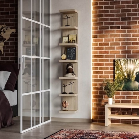 Полка Фора 190Е настенная, размеры: 30*189*27 см, цвет: дуб беленый