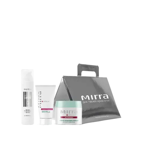 Набор в коробке-сумочке (БАЛЬЗАМ УВЛАЖНЯЮЩИЙ; КРЕМ-СКРАБ УВЛАЖНЯЮЩИЙ; НОЧНАЯ УВЛАЖНЯЮЩАЯ МАСКА)