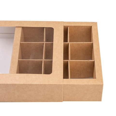 Коробка NEW для 9 конфет Крафт, с обечайкой