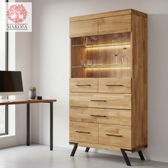 Шкаф-витрина Флеверс из массива дуба