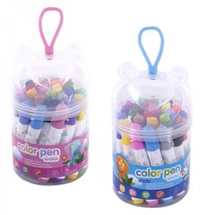 
          Фломастеры-мини, 18 цв, Yalong, корпус круглый утолщённый с дизайном, "Ушастики", тубус с декором на крышке, силиконовая петля-держатель