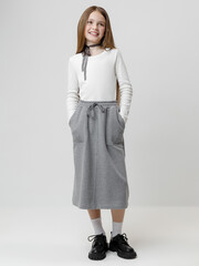 лонгслив  для девочки  КР 302673/белая лилия к605