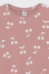 пижама  для девочки  К 1618-1/серая пудра,крупная вишня