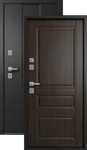 Термодверь входная Эталон Термо-4 (2025), 2 замка, 1,4 мм металл, (черный букле+венге)