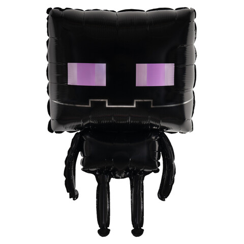 Шар фигура, пиксельный монстр, черный, 66 см