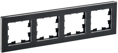 BRITE Рамка 4-мест. РУ-4-1-БрЧ металл черн. IEK