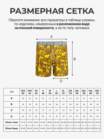 Комплект из 3-х семейных трусов - «Золотой лес»