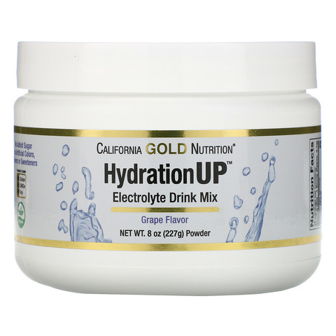 California Gold Nutrition, HydrationUP, порошок для приготовления электролитического напитка, виноград, 227 г (8 унций)