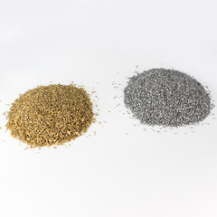 Песок кварцевый, грунт декоративный, набор серебристый и золотистый металлик, фракция 1-3 мм, 2 упаковки (1+1).