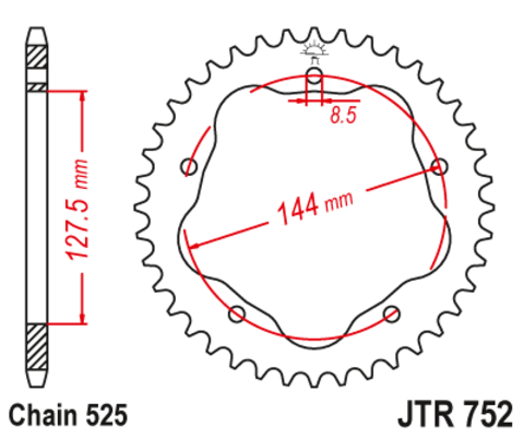 Звезда ведомая JTR752 41