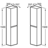 Roca 857650806 OLETA шкаф-колонна 1500 мм, 350x257x1500 мм, белый глянец (Новый артикул)