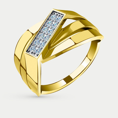 Кольцо золотое с фианитами