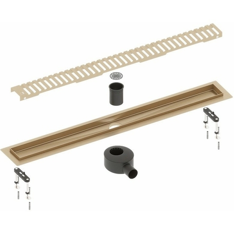 Timo DS230109/17 Душевой лоток Drain System 900 с вставкой "lines", Золото матовое (DS230109/17)