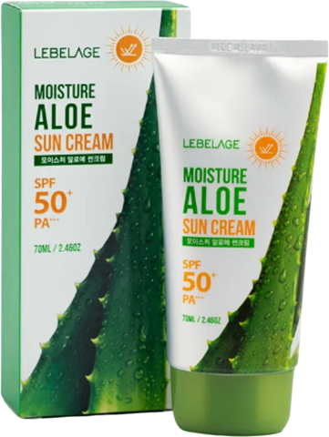 Lebelage Moisture Aloe Sun Cream SPF50+ PA+++ Крем для лица и тела солнцезащитный с алоэ