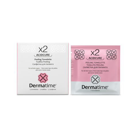 DERMATIME ACIDCURE – Х2 – PEELING TOWELETTE – НАБОР САЛФЕТОК ДЛЯ ПИЛИНГА 5 шт.