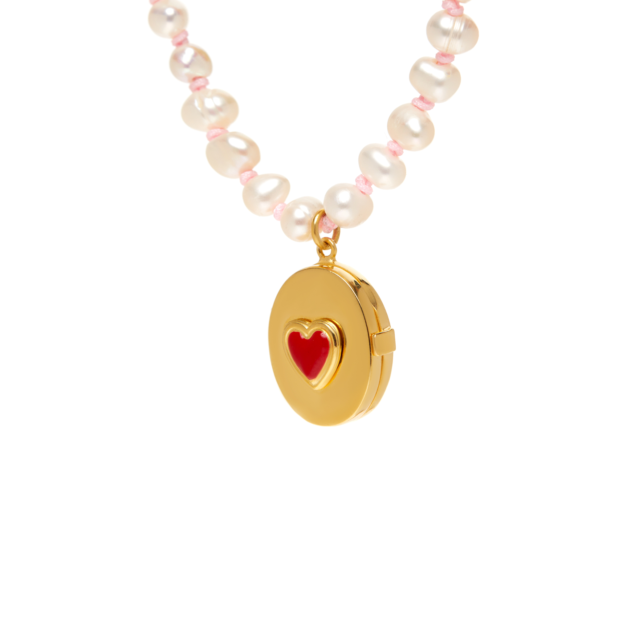 WILHELMINA GARCIA Колье Heart Locket Knitted Necklace – Red