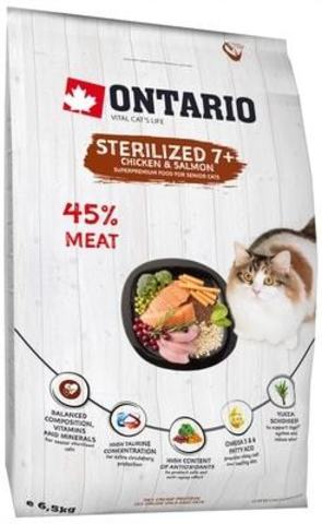 Купить Ontario Cat Sterilised 7 для пожилых кошек