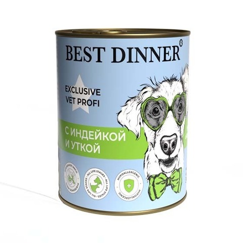 Консервы для собак и щенков Best Dinner Exclusive Vet Profi Hypoallergenic с Индейкой и уткой