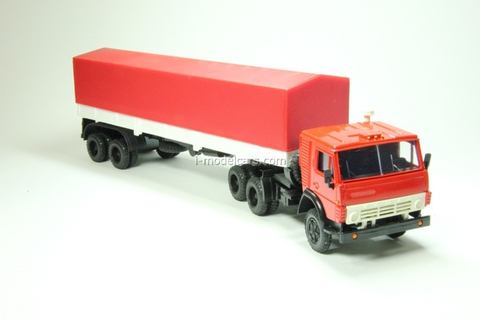 KAMAZ-5410 with semitrailer ODAZ with awning red-white Elecon 1:43