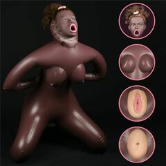 Темнокожая секс-кукла с реалистичными вставками Cowgirl Style Love Doll - 