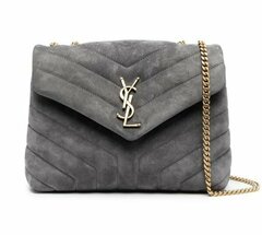 Маленькая сумка на плечо Saint Laurent Loulou серый