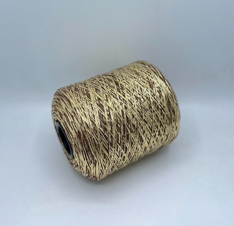 Luxury Production by Ri.Go (пр.Италия), art-Emporium, 340м/100гр, 90%Меринос,8%Полиэстер(фольга), 2%Полиамид , цвет-Светло-коричневый+золото(330/120) ,арт.32219