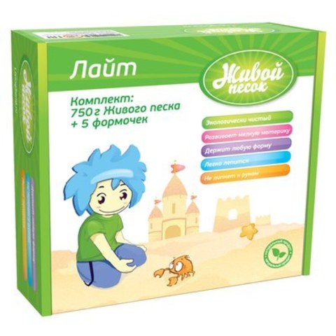 Набор для творчества"Живой песок. Лайт", 750 грамм, 5 формочек