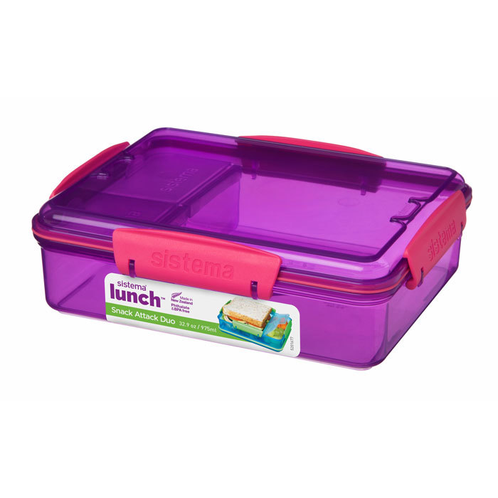 Ланч-бокс Sistema "Lunch" с разделителями, 975 мл, цвет Фиолетовый