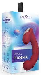 Бордовый вибратор Phoenix с вакуумной стимуляцией клитора - 18 см. - 