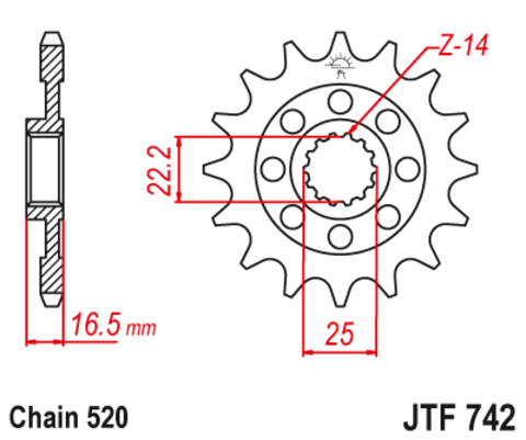 Звезда ведущая JTF742 14