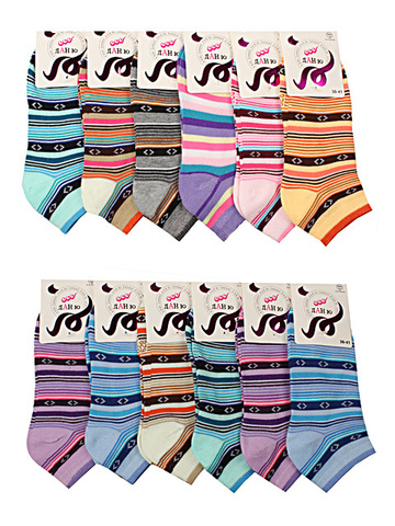 575-87 носки женские 36-41 (12шт), цветные