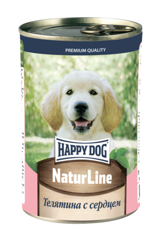 Happy Dog Natur Line для щенков телятина с сердцем 410 г