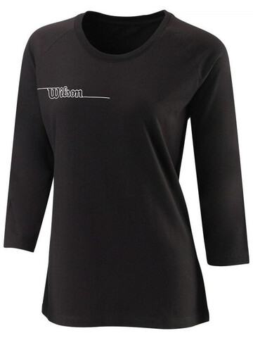 Женская теннисная футболка Wilson Team II 3/4 Sleeve Tch Tee W - black