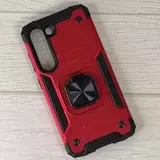 Противоударный чехол Strong Armour Case с кольцом для Samsung Galaxy S23 (Красный)